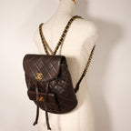 Chanel Quilted Vintage Lambskin Brown Backpack Daypack — view 9