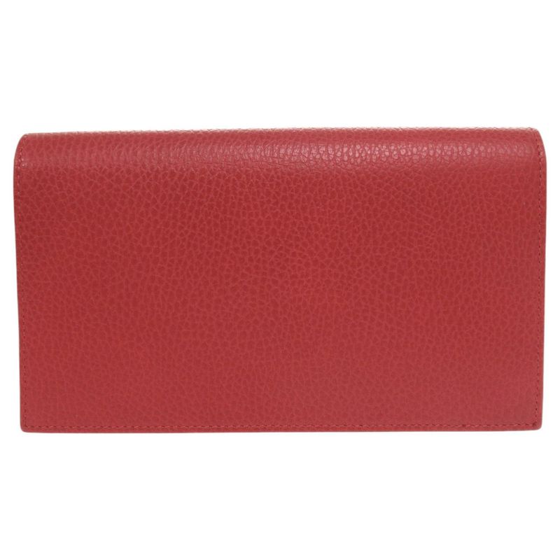 Gucci Leather Red Shoulder Wallet Bag Long 0462 — view 3
