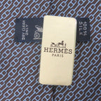 Hermes 5261 SA 100% Silk Chaine Chain All Over Pattern Cravat Wide Tie Brown Marron — view 8