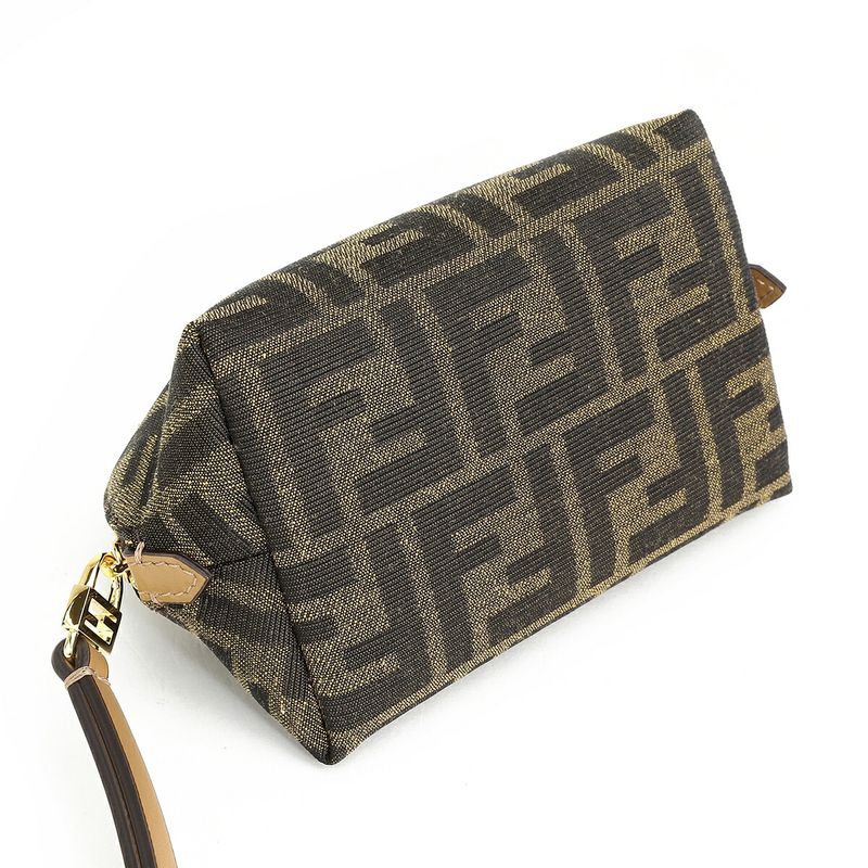 Fendi Pouch Brown FF Jacquard Fabric — view 4