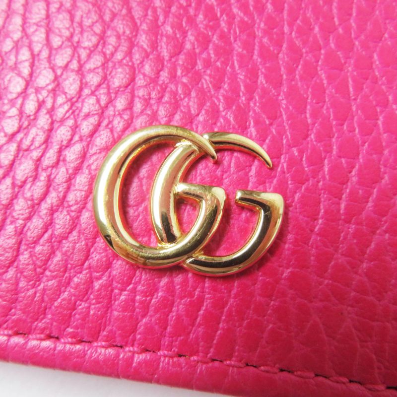Gucci GG Marmont Leather Mini Wallet Bifold Shocking Pink — view 9