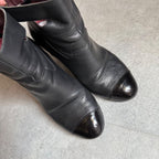 Chanel Quilted Leather Belt Short Boots Coco Mark Black 36 1 2 — view 5