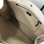 Saint Laurent Rive Gauche Canvas Leather Tote Beige Large Capacity Travel — view 8