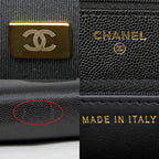 Chanel Chain Wallet Ap4653 Grained Shiny Calfskin Black Gold Hardware — view 7