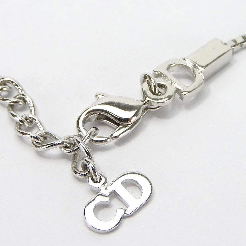 Christian Dior Necklace Metal Silver Hardware Fang Motif Plated Accessory — view 7