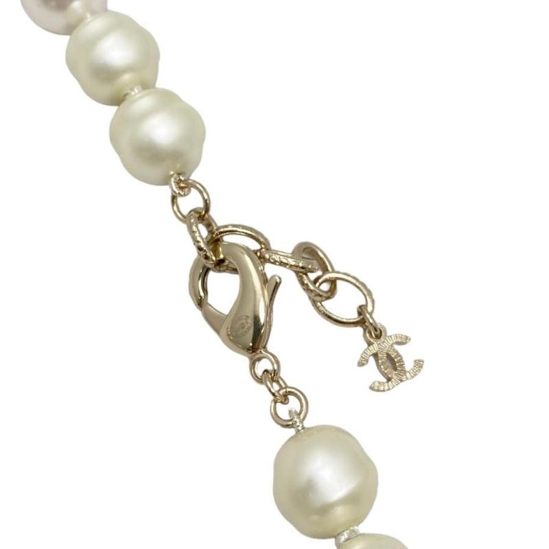 Chanel Long Necklace Coco Mark Pearl Rhinestone — view 6