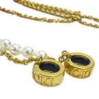Christian Dior Airpods Holder Necklace Chain Logo Faux Pearl GP — view 5