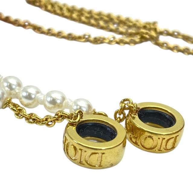 Christian Dior Airpods Holder Necklace Chain Logo Faux Pearl GP — view 5