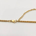 Saint Laurent Yves YSL Heart Motif Chain Necklace Gold — view 5