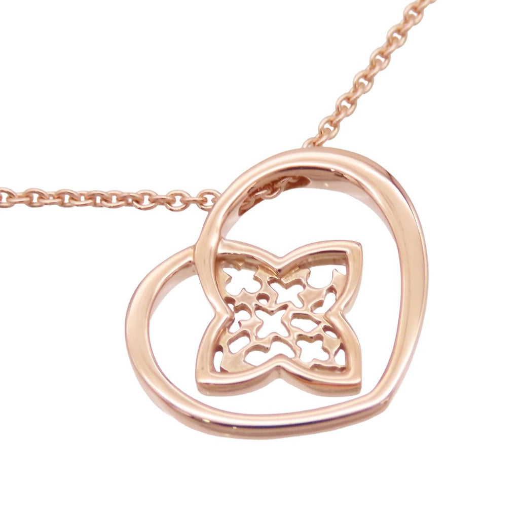 Louis Vuitton Pendentif Cool PM Pink Gold 18K Heart Monogram Flower Necklace — view 2