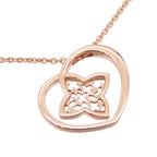 Louis Vuitton Pendentif Cool PM Pink Gold 18K Heart Monogram Flower Necklace — view 2