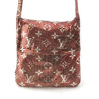 Louis Vuitton Sequin Monogram Mesh Francis Metal Shoulder Bag Brown — view 2