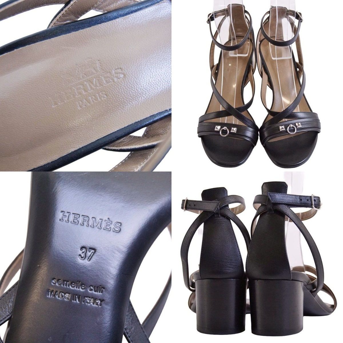 Hermes Sandals Strap Collier de Chien Leather Shoes — view 9
