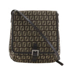 Fendi Zucchino Nylon Canvas Brown Shoulder Bag