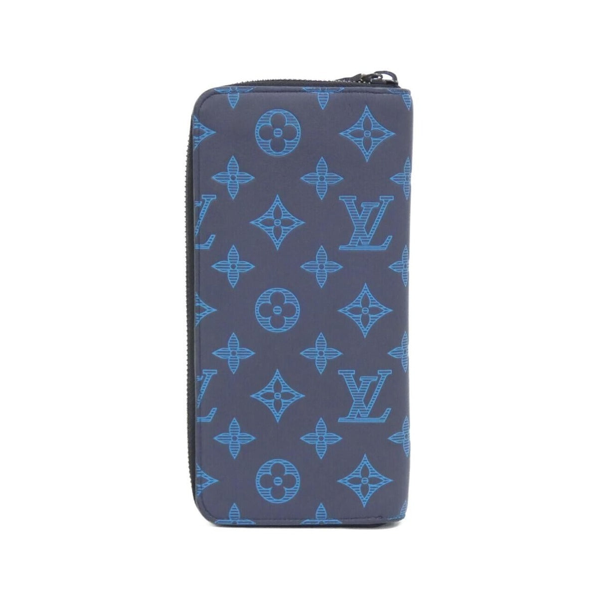 Louis Vuitton Monogram Shadow Zippy Wallet Vertical Navy River Blue Black — view 2