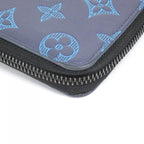 Louis Vuitton Monogram Shadow Zippy Wallet Vertical Navy River Blue Black — view 4