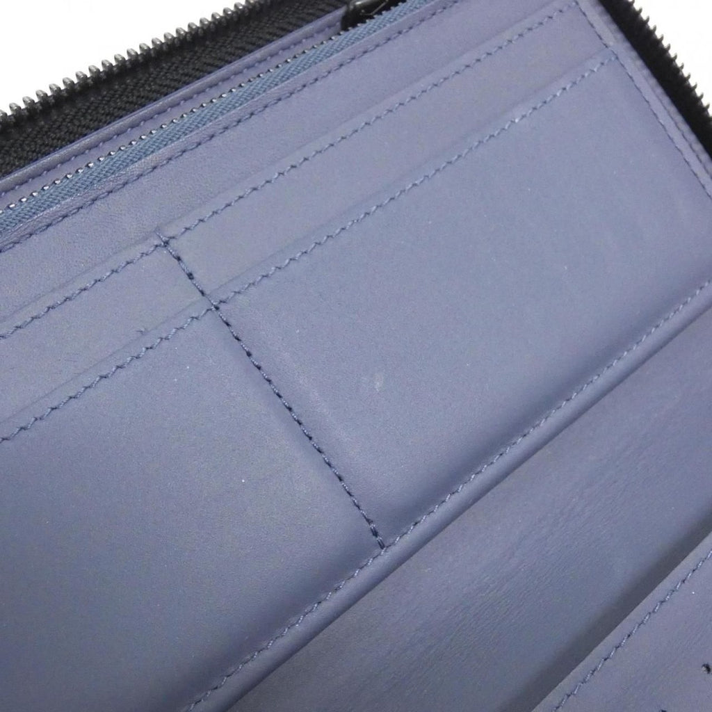 Louis Vuitton Monogram Shadow Zippy Wallet Vertical Navy River Blue Black — view 7