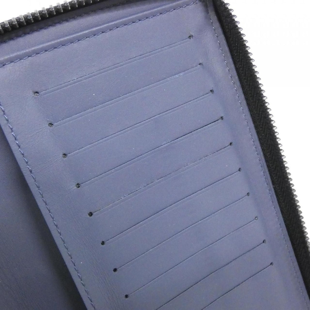 Louis Vuitton Monogram Shadow Zippy Wallet Vertical Navy River Blue Black — view 8