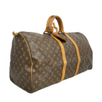 Louis Vuitton Boston Bag Monogram Keepall 55 Brown — view 2