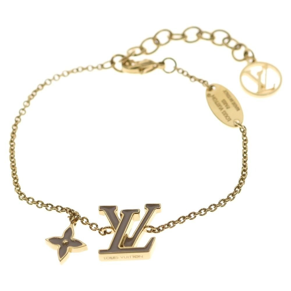 Louis Vuitton Bracelet LV Iconic Enamel Chain Gold Beige