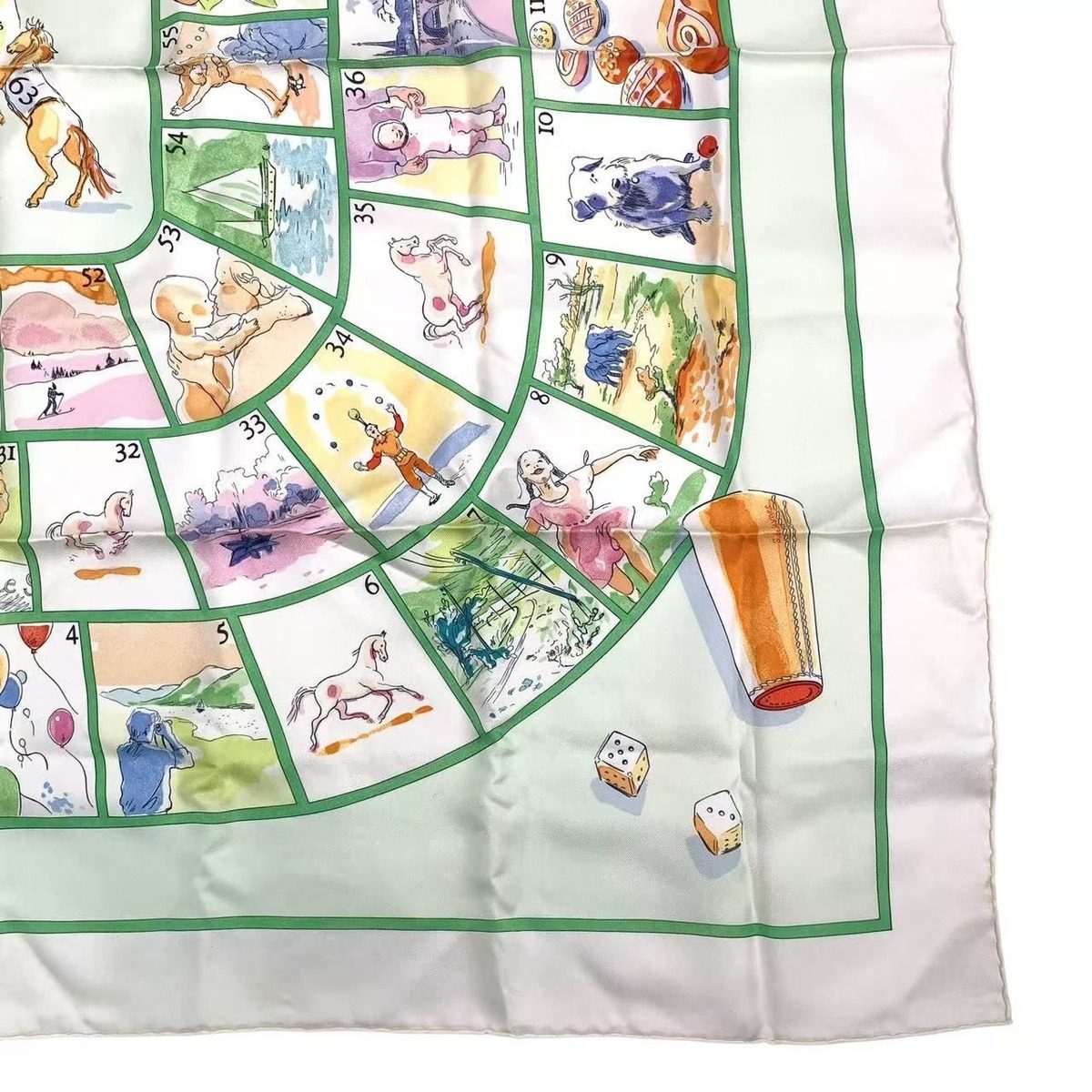 Hermes Carre 90 le Jeu Des Petits Bonheurs Little Game of Happiness Scarf Silk — view 5