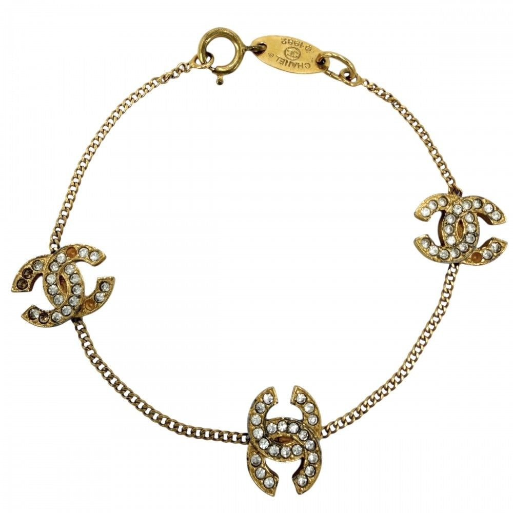 Chanel Bracelet Triple CC Logo Coco Gold