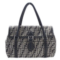 Fendi Bag Tote Handbag Zucca Selleria Mini Linda Canvas Gray