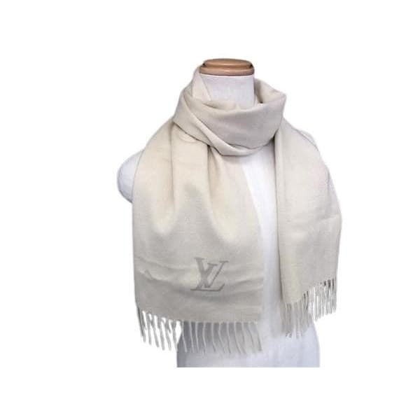 Louis Vuitton Scarf Echarpe Jerlum Beige 100% Cashmere