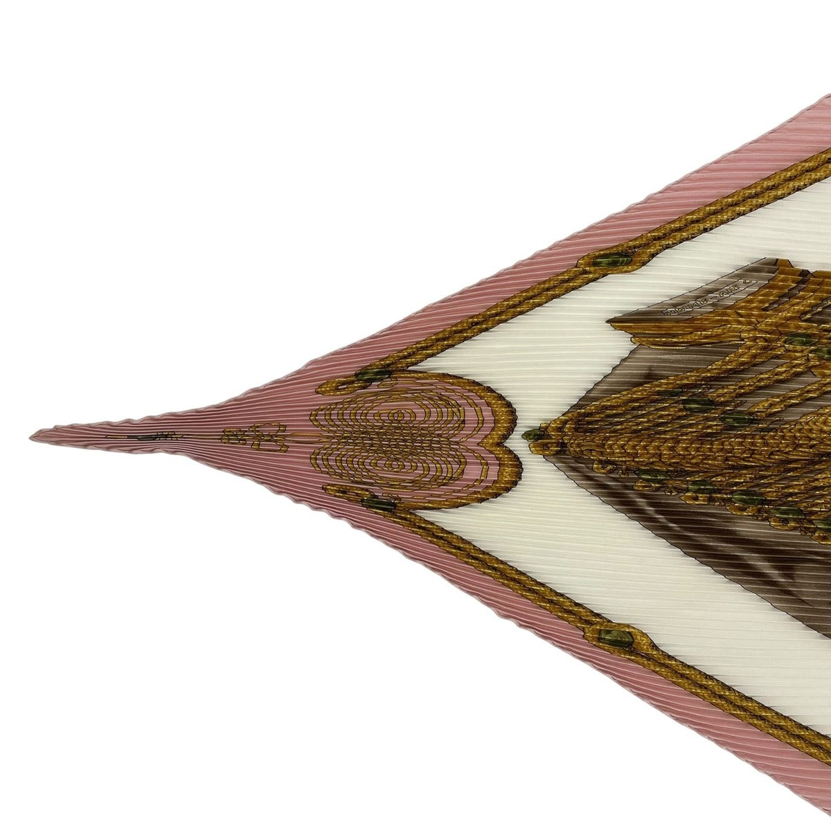 Hermes Scarf Pleats Silk Brandebourgs Brandenburg Ornament Pink — view 4