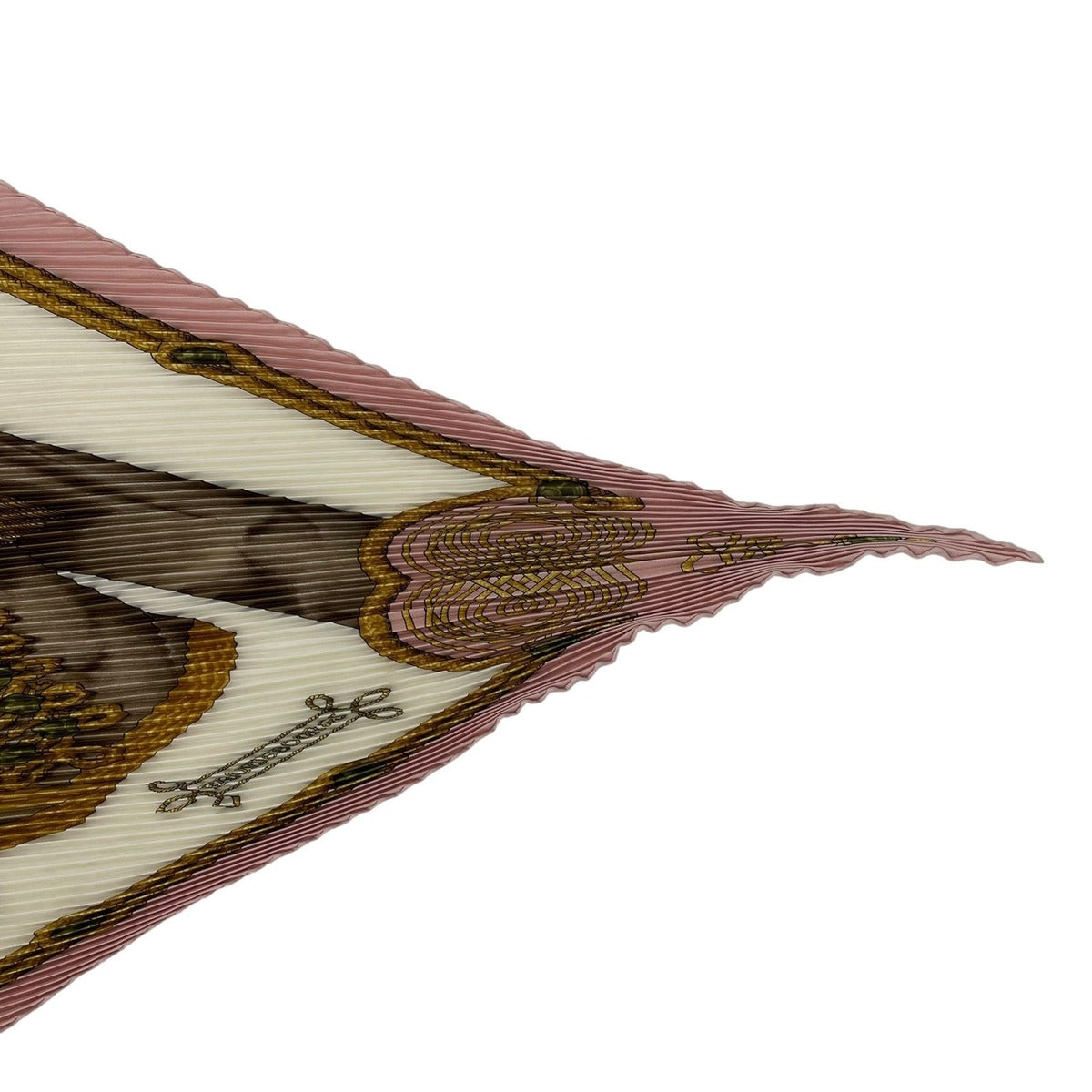 Hermes Scarf Pleats Silk Brandebourgs Brandenburg Ornament Pink — view 5