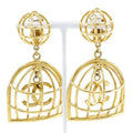 Chanel Birdcage Gold Plated 93 P 31.9 g Earrings