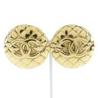 Chanel Coco Mark Quilted Vintage Gold Plated 23 41.9 g Earrings — view 2