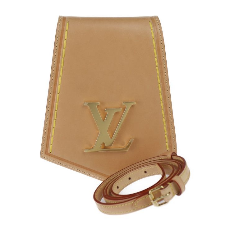 Louis Vuitton Key Bell XL PM Shoulder Bag Leather Beige Gold Hardware