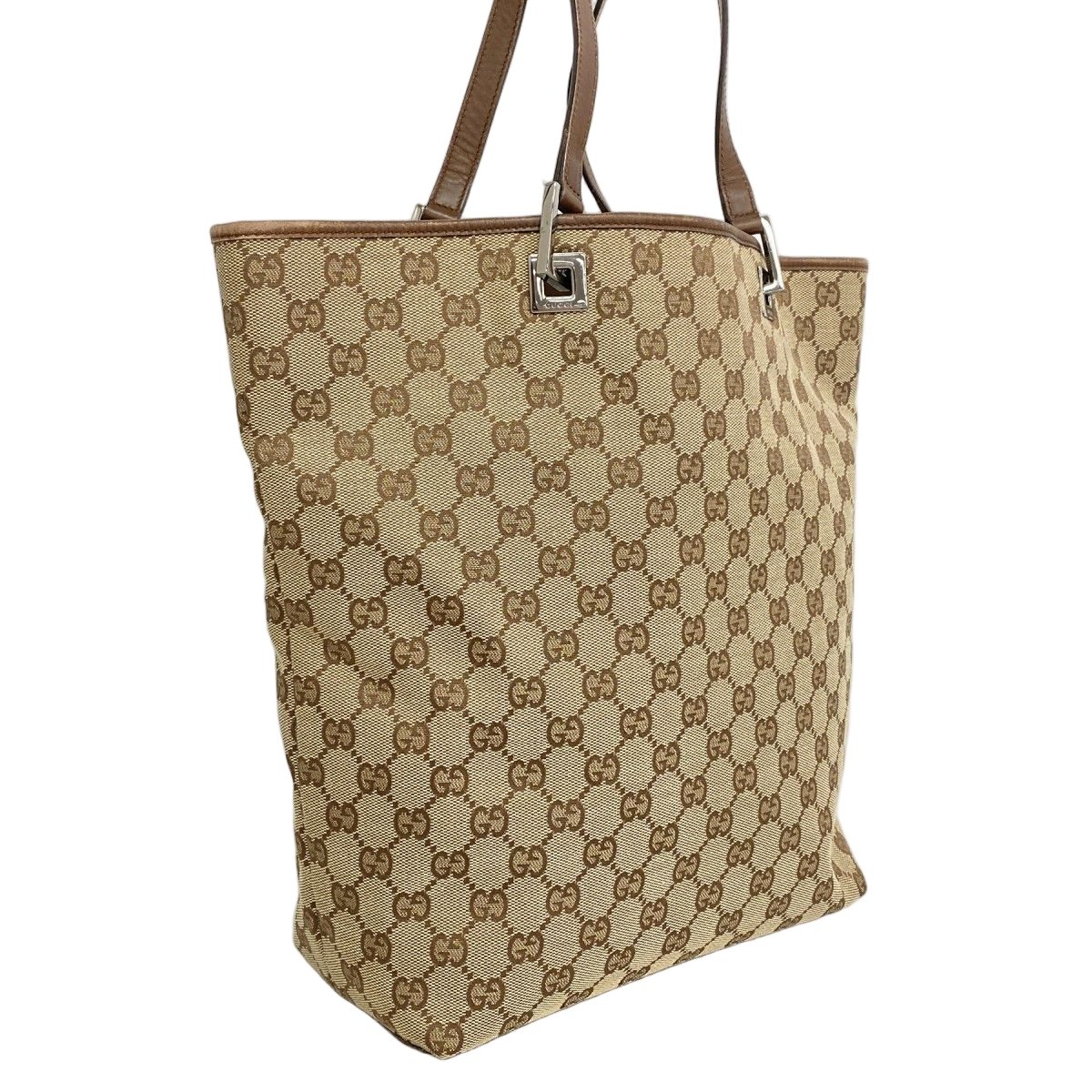 Gucci Tote GG Canvas Brown Silver — view 2