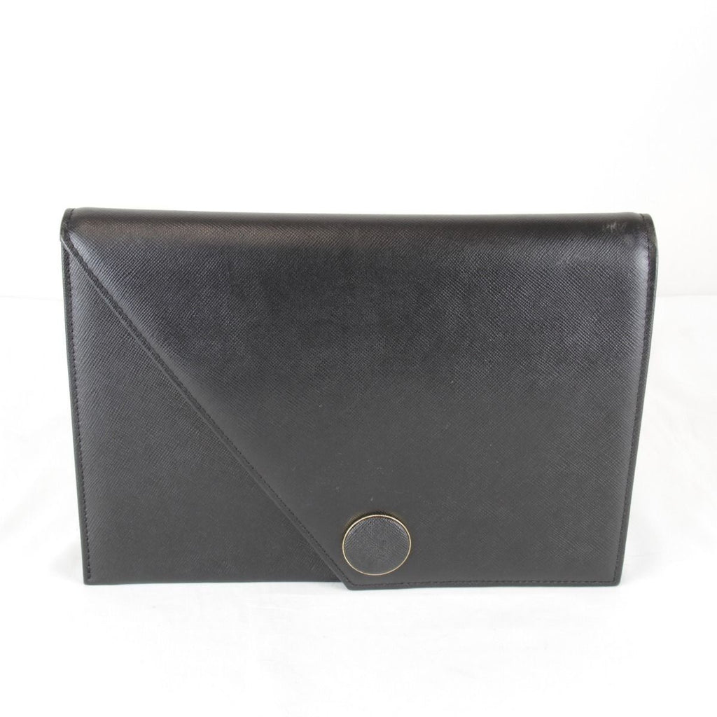 Saint Laurent Vintage Black Clutch Leather Saffiano Second