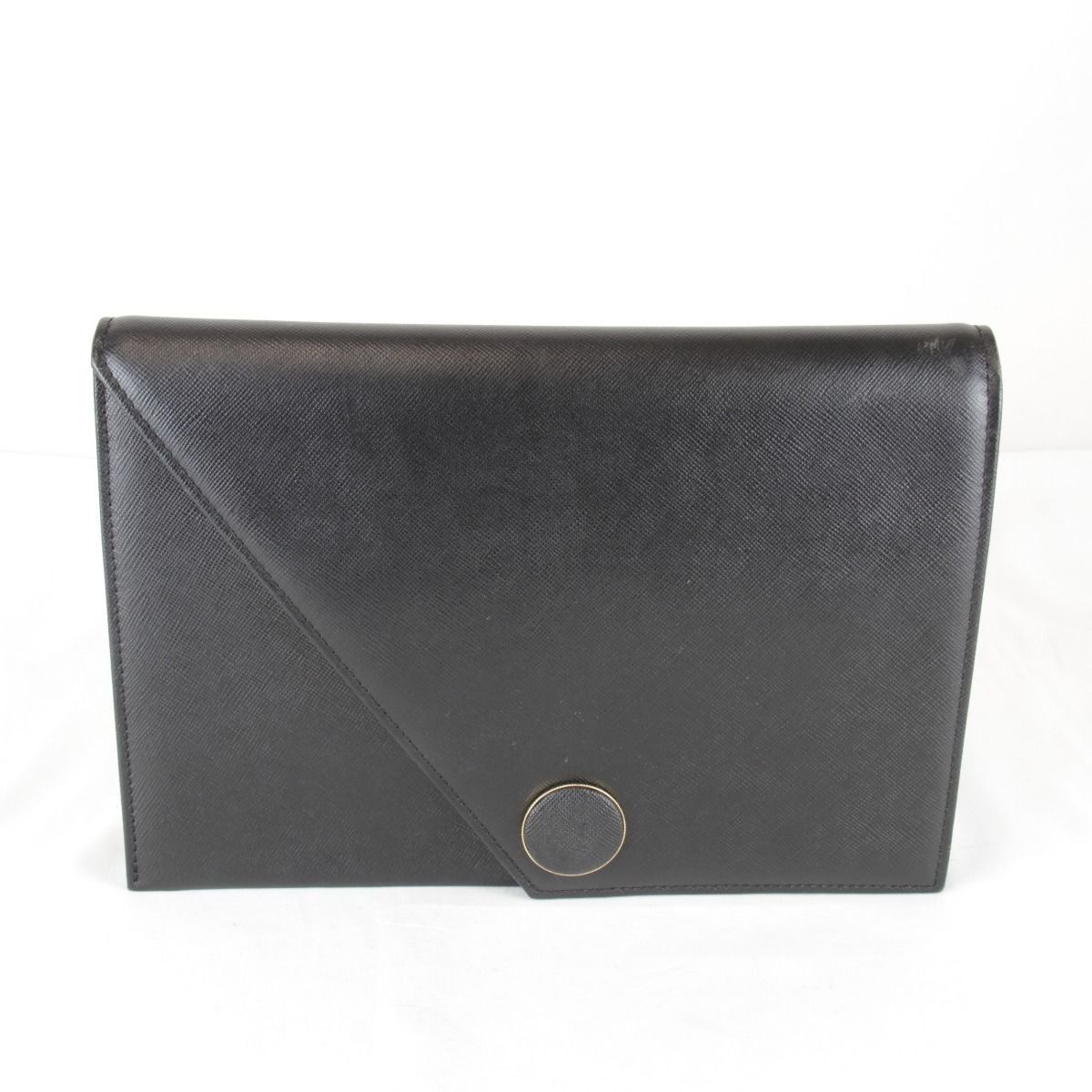 Saint Laurent Vintage Black Clutch Leather Saffiano Second
