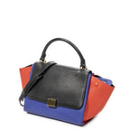 Celine Small Tricolor Trapeze Black Blue Red Calfskin Leather Messenger Bag — view 2