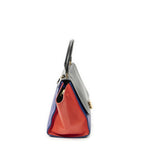 Celine Small Tricolor Trapeze Black Blue Red Calfskin Leather Messenger Bag — view 4