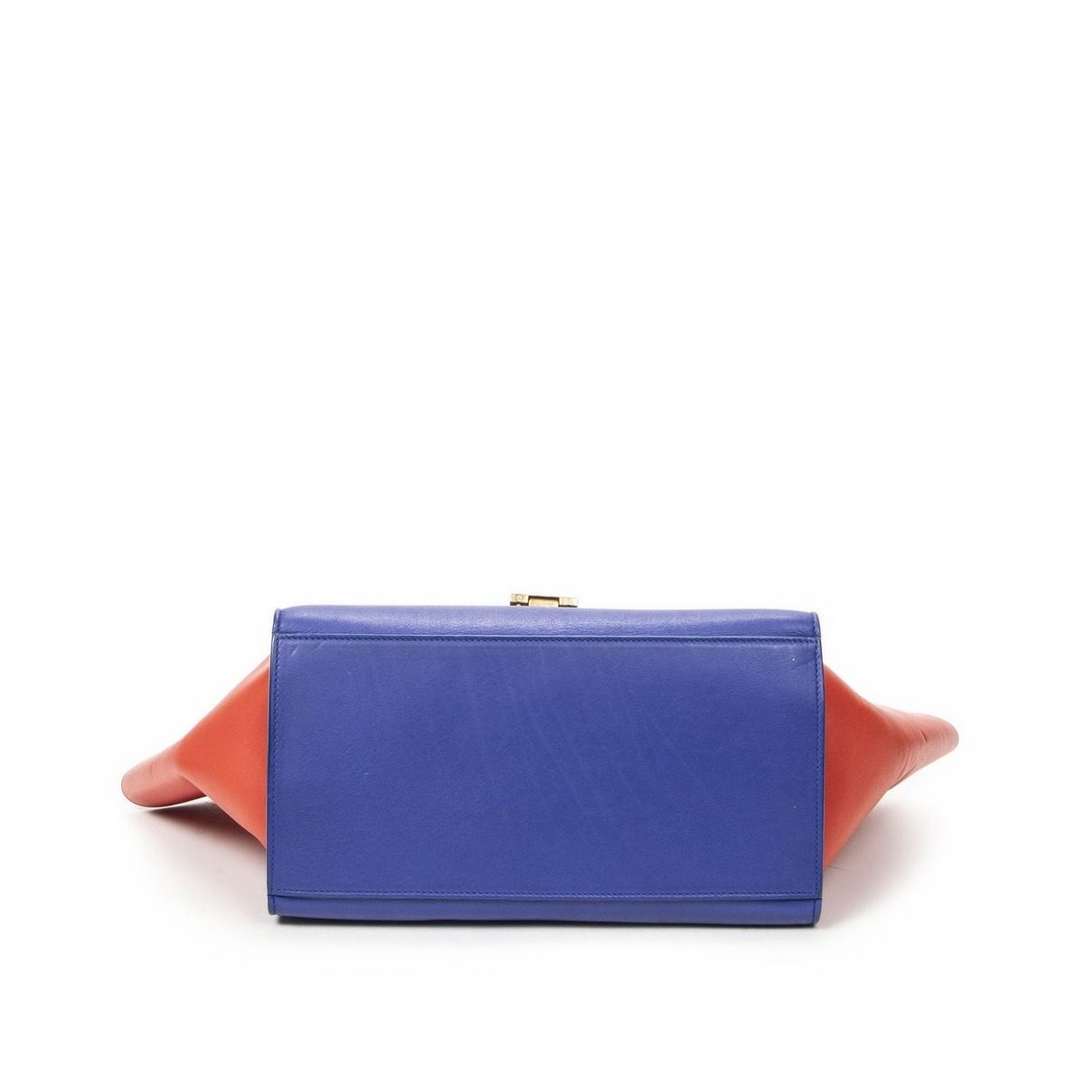 Celine Small Tricolor Trapeze Black Blue Red Calfskin Leather Messenger Bag — view 6
