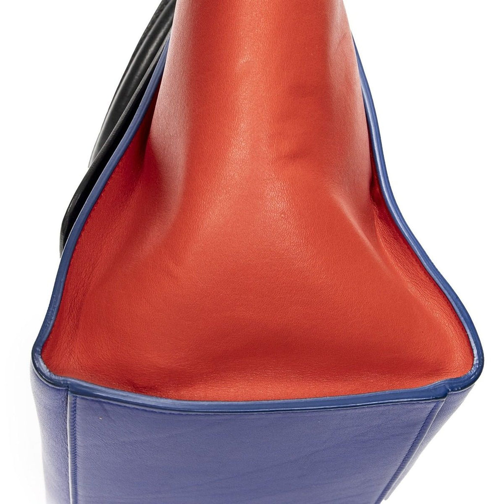 Celine Small Tricolor Trapeze Black Blue Red Calfskin Leather Messenger Bag — view 8