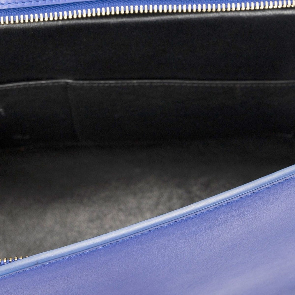 Celine Small Tricolor Trapeze Black Blue Red Calfskin Leather Messenger Bag — view 9