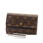 Louis Vuitton Porte Tresor Etui Folding Wallet Trifold Brown