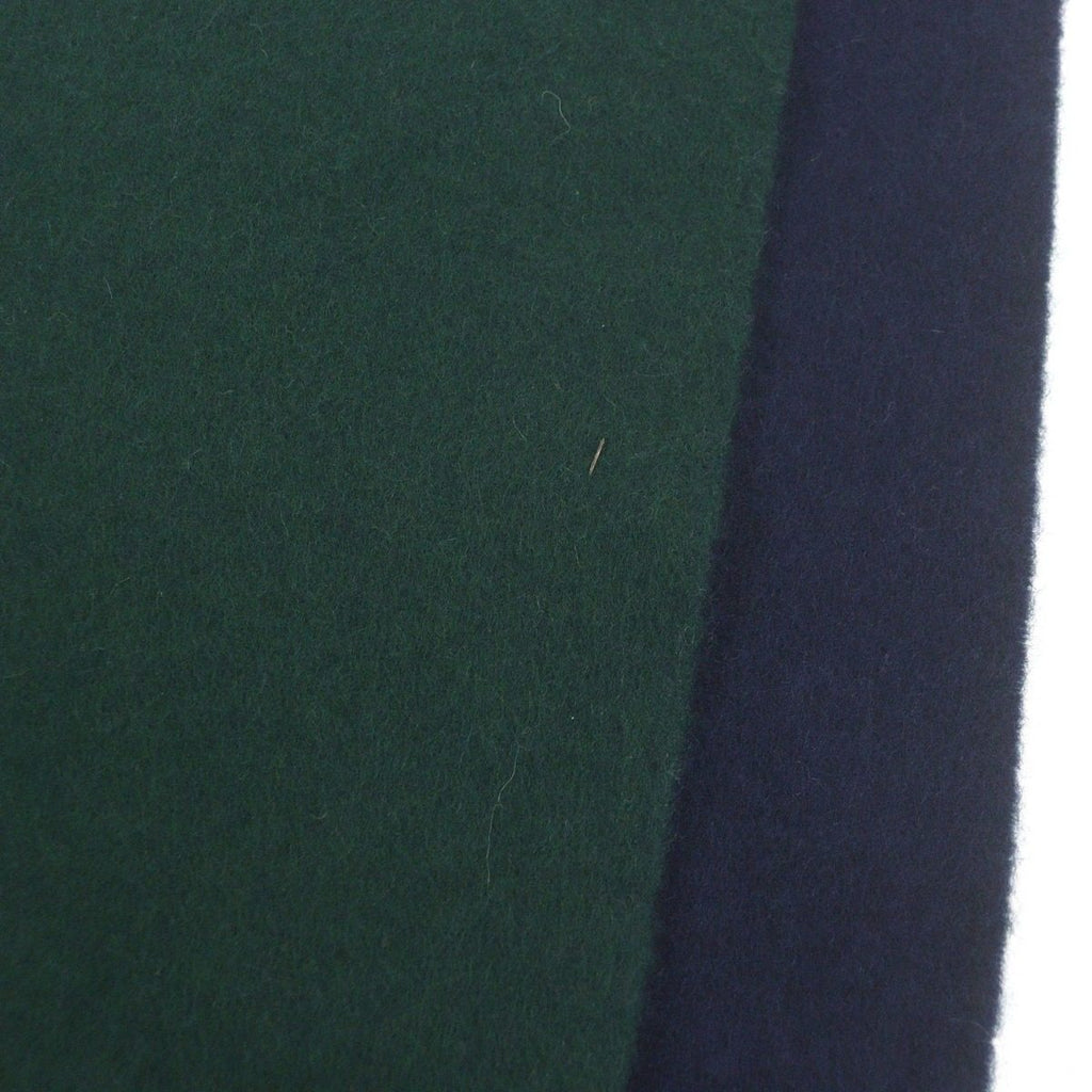 Loewe Wool Cashmere Anagram Logo Embroidery Fringe Scarf Shawl Navy Green — view 4