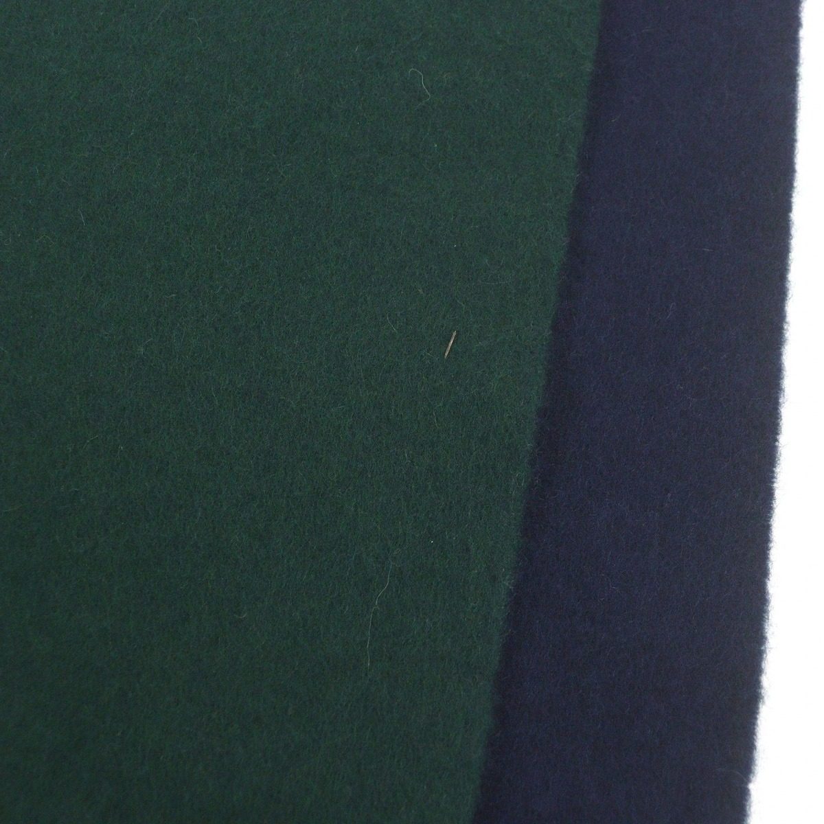 Loewe Wool Cashmere Anagram Logo Embroidery Fringe Scarf Shawl Navy Green — view 4