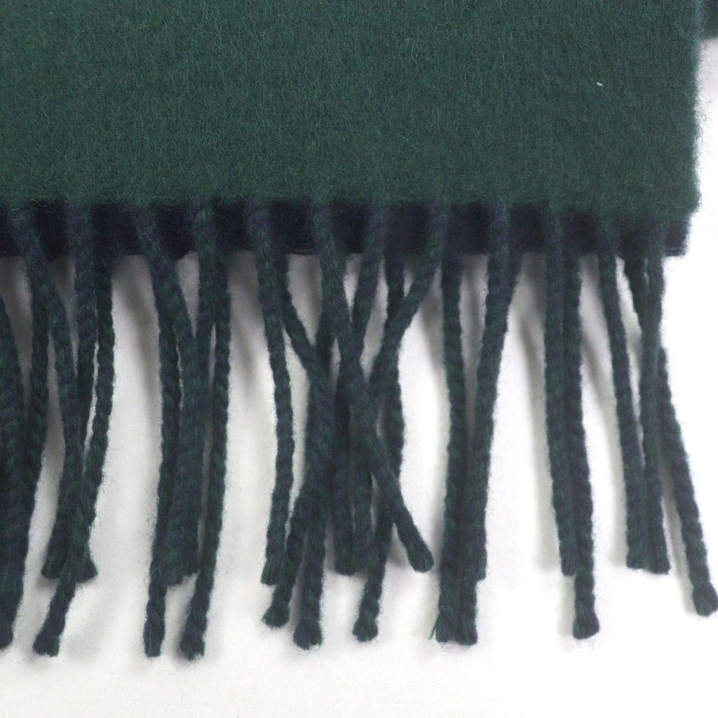 Loewe Wool Cashmere Anagram Logo Embroidery Fringe Scarf Shawl Navy Green — view 5