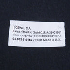 Loewe Wool Cashmere Anagram Logo Embroidery Fringe Scarf Shawl Navy Green — view 7