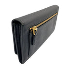 Prada Saffiano Metal Bifold Wallet Leather Black Gold — view 2