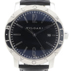 Bvlgari Stainless Steel Leather Automatic Winding Analog