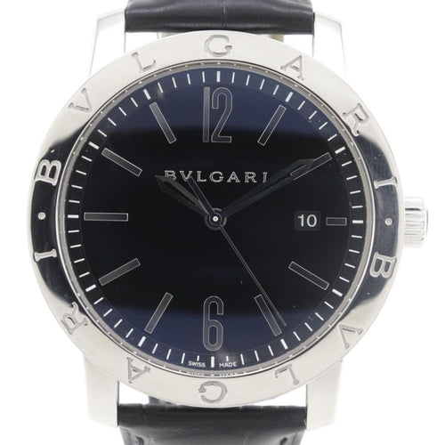 Bvlgari Stainless Steel Leather Automatic Winding Analog