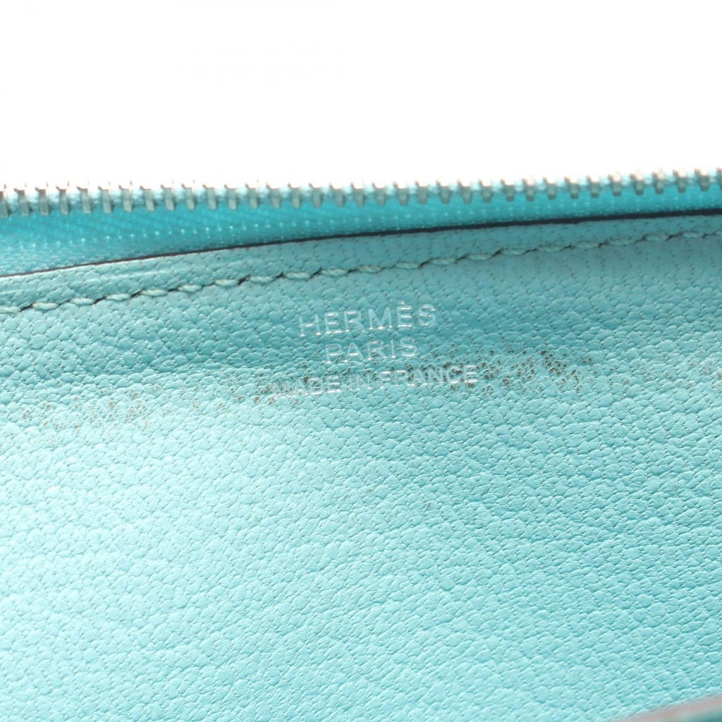 Hermes Round Wallet Azap Long Blue Atl Leather Blue-at-le — view 4
